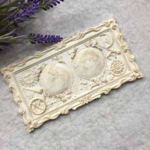 Винтажная карта 15,5х8,4 см, белый модельный пластик / ПД1038 ― Творча майстерня ДекоПарк