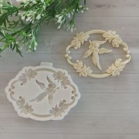 Молд ДП539, Ажурна рамка з Ангелом всередині, 9,5*7 см,  ангел 4,3*4,7 см