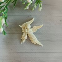 Молд ДП539, Ажурна рамка з Ангелом всередині, 9,5*7 см,  ангел 4,3*4,7 см