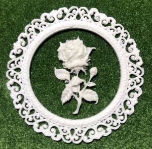 Рамочка ажурная с розочкой,  диам. 5,5 см, внутр. диам. 3,6 см /гд595-2 ― Творча майстерня ДекоПарк