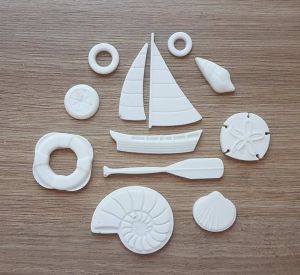 Морской набор, 8 частей, 13 см, мод. пл, бел. цв. ― Творча майстерня ДекоПарк