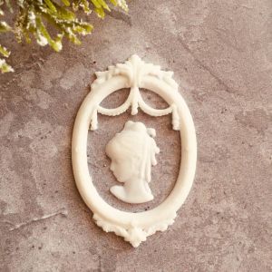 Рамочка 6х4 см и Леди 2,6х1,7 см,  гибкий декор /гд928 ― Творча майстерня ДекоПарк