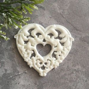 Сердце ажурное 5х5,8  см,  гибкий декор /гд927 ― Творча майстерня ДекоПарк