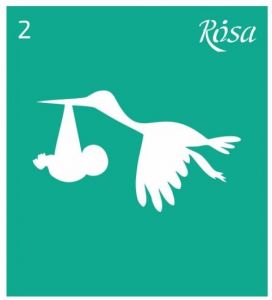 Трафарет самокл. 9х10см №02 ROSA TALENT, Аист, новорожденный ― Творча майстерня ДекоПарк