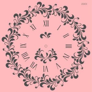 Трафарет "Tati stencil" №0001 Веточки для часов, часы, циферблат ― Творча майстерня ДекоПарк