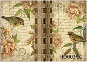 Декупажная карта А4 Hobby-decor, 55 г/м, HD003VG, Винтажные открытки, фоновая, птицы ― Творча майстерня ДекоПарк