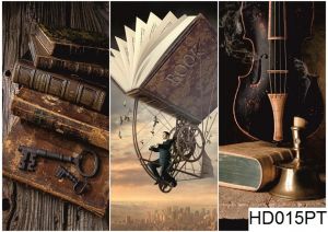  Декупажная карта А4 Hobby-decor, 55 г/м, HD015PT, Винтажные фоновые карты, Ключ, Книги, Скрпика, мужская тематика ― Творча майстерня ДекоПарк