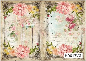 Декупажная карта А4 Hobby-decor, 55 г/м, HD017VG, Винтажные открытки, фоновая, цветы ― Творча майстерня ДекоПарк