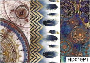  Декупажная карта А4 Hobby-decor, 55 г/м, HD019PT, Фоновая карта, сине-золотой орнамент ― Творча майстерня ДекоПарк