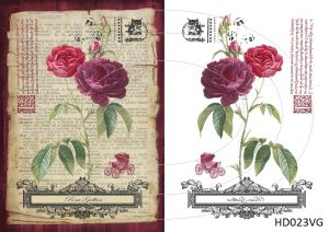 Декупажная карта А4 Hobby-decor, 55 г/м, HD023VG, Винтажные открытки, фоновая, цветы, зеркальная ― Творча майстерня ДекоПарк