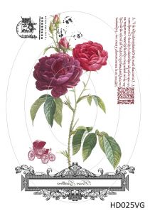 Декупажная карта А4 Hobby-decor, 55 г/м, HD025VG, Винтажные открытки, фоновая, цветы, розы ― Творча майстерня ДекоПарк