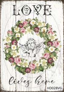 Декупажная карта А4 Hobby-decor, 55 г/м, HD028VG, Винтажные открытки, фоновая, ангел, любовь / love ― Творча майстерня ДекоПарк
