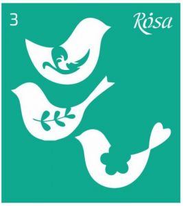 Трафарет многоразовый самоклеющийся, №03, 9х10см, Серия „Цветы“, ROSA TALENT, Птицы ― Творча майстерня ДекоПарк