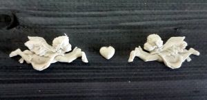 Ангелы с сердцем, 9х1,7 см, гибкий декор / гд552 ― Творча майстерня ДекоПарк