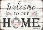 Декупажная карта А4 Hobby-decor, 55 г/м, HD041VG, Винтажная фоновая карта, "Добро пожаловать в наш дом"