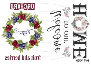 Декупажная карта А4 Hobby-decor, 55 г/м, HD044VG, Винтажная фоновая карта, фрукты и ягоды, "Добро пожаловать в наш дом" (зеркальная) ― Творча майстерня ДекоПарк