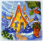 Салфетка 063, Заснеженный домик