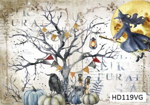 Декупажная карта А4 Hobby-decor, 55 г/м, HD119VG, Винтажная фоновая карта, Хэллоуин / Halloween ― Творча майстерня ДекоПарк