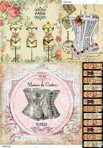 Декупажная карта 1601, Paris/Париж, винтажная ― Творча майстерня ДекоПарк