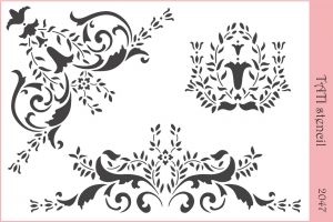 Трафарет "Tati stencil" 2047, углы, вензеля ― Творча майстерня ДекоПарк
