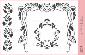 Трафарет "Tati stencil" 2083, цветы, бордюры, рамка ― Творча майстерня ДекоПарк