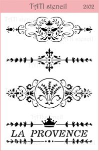 Трафарет "Tati stencil" 2102, А5, вензеля ― Творча майстерня ДекоПарк