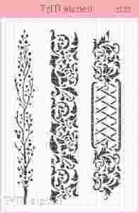 Трафарет TATI stencil 2125, бордюры, веточка ― Творча майстерня ДекоПарк