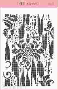 Трафарет TATI stencil 2132, Фон винтажный с вензелем ― Творча майстерня ДекоПарк
