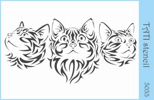 Объёмный трафарет "Tati stencil" 3033, Коты ― Творча майстерня ДекоПарк