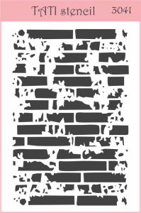 Трафарет "Tati stencil" 3041, Кирпичная стена, фоновый ― Творча майстерня ДекоПарк