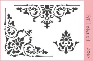 Трафарет "Tati stencil" 3045, углы, вензеля ― Творча майстерня ДекоПарк