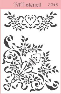 Трафарет "Tati stencil" 3048, углы, вензеля, орнамент ― Творча майстерня ДекоПарк