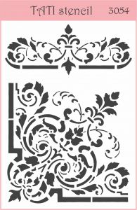 Трафарет "Tati stencil" 3054, углы, вензеля, орнамент ― Творча майстерня ДекоПарк