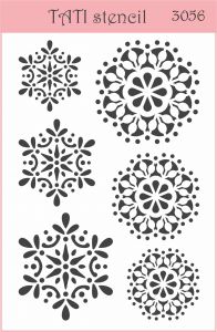 Трафарет "Tati stencil" 3056, Новый год, снежинки ― Творча майстерня ДекоПарк