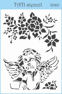 Трафарет "Tati stencil" 3060, Цветы, Ангел ― Творча майстерня ДекоПарк