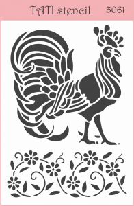 Трафарет "Tati stencil" 3061, Петух ― Творча майстерня ДекоПарк