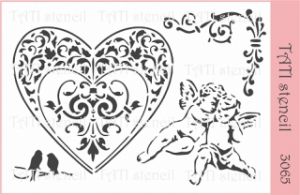 Трафарет "Tati stencil" 3065, Любовь, Ангелы ― Творча майстерня ДекоПарк