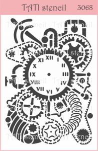 Трафарет "Tati stencil" 3068, фоновый, Стимпанк ― Творча майстерня ДекоПарк