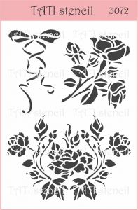 Трафарет "Tati stencil" 3072, цветы, Розы ― Творча майстерня ДекоПарк