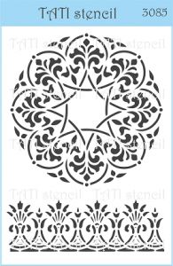  Объёмный трафарет "Tati stencil" 3085, А6, Круглый, орнамент ― Творча майстерня ДекоПарк