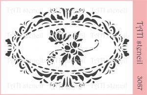 Трафарет "Tati stencil" 3087, овальная рамка, центр ― Творча майстерня ДекоПарк