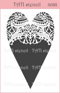 Трафарет "Tati stencil" 3088, Сердце, фоновый ― Творча майстерня ДекоПарк
