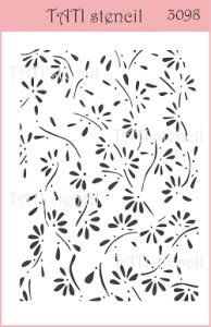 Трафарет "Tati stencil" 3098, А6, фоновый, цветы ― Творча майстерня ДекоПарк