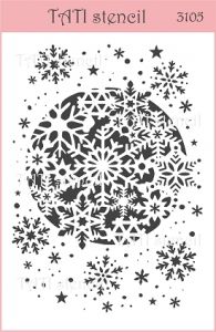 Трафарет "Tati stencil" 3105, Новый год, зима ― Творча майстерня ДекоПарк