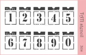  Трафарет "Tati stencil" 3114 (34х22 мм размер цифры), Цифры на вечный календарь, на часы ― Творча майстерня ДекоПарк