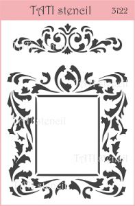 Трафарет "Tati stencil" 3122, рамки, вензеля ― Творча майстерня ДекоПарк