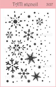 Трафарет "Tati stencil" 3127, фоновый, снежинки, Новый год ― Творча майстерня ДекоПарк