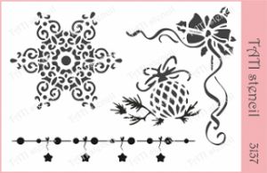 Трафарет "Tati stencil" 3137, А6, Новый год ― Творча майстерня ДекоПарк