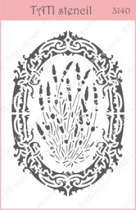 Универсальный трафарет TATI stencil 3140, А6, овальная рамка ― Творча майстерня ДекоПарк