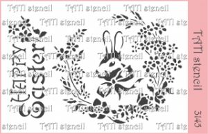 Трафарет "Tati stencil" 3145, А6, пасхальный, кролик, Happy Easter / Счастливой Пасхи ― Творча майстерня ДекоПарк